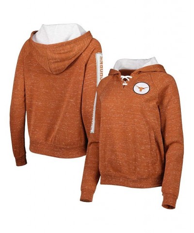 Women's Texas Orange Texas Longhorns The Devil Speckle Lace-Placket Raglan Pullover Hoodie Texas Orange $33.79 Sweatshirts