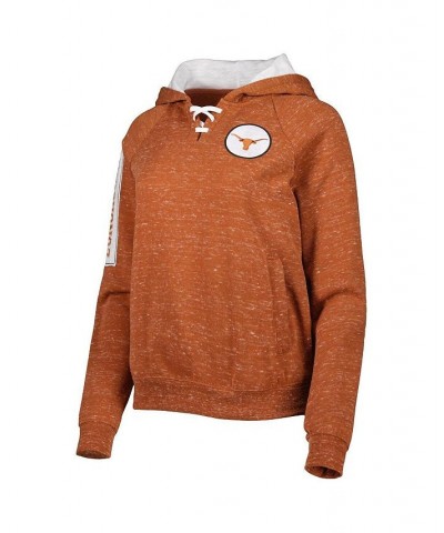 Women's Texas Orange Texas Longhorns The Devil Speckle Lace-Placket Raglan Pullover Hoodie Texas Orange $33.79 Sweatshirts