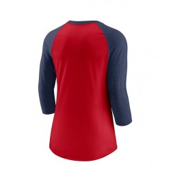 Women's Red Navy Boston Red Sox Next Up Tri-Blend Raglan 3/4-Sleeve T-shirt Red, Navy $25.85 Tops