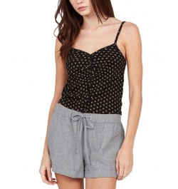 Juniors' Sunscaper Sleeveless Printed Camisole Black $13.02 Tops