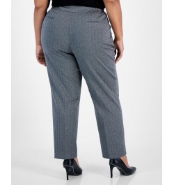 Plus Size Shimmer Herringbone Ankle Pants Silver Combo $29.98 Pants