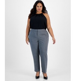 Plus Size Shimmer Herringbone Ankle Pants Silver Combo $29.98 Pants