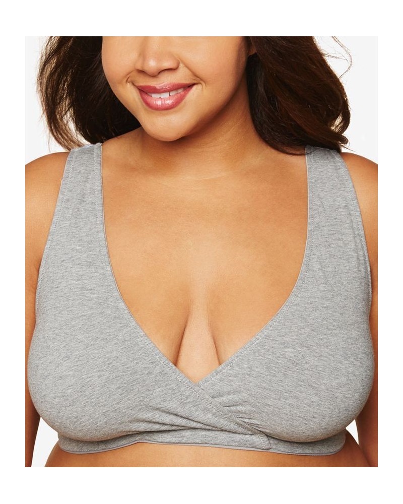 Plus Size Nursing Wrap Sleep Bra Gray $17.70 Bras