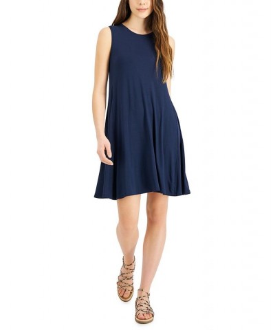 Women's Sleeveless Knit Dress Blue $19.11 Dresses