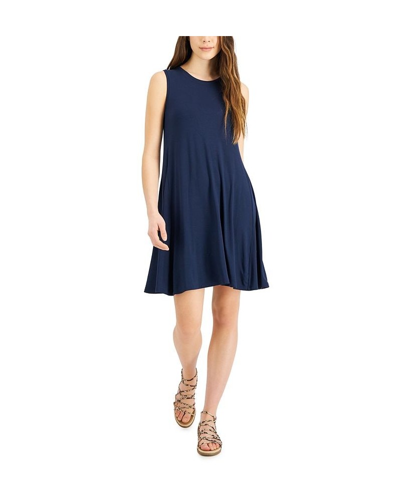 Women's Sleeveless Knit Dress Blue $19.11 Dresses