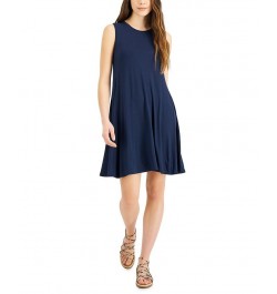 Women's Sleeveless Knit Dress Blue $19.11 Dresses