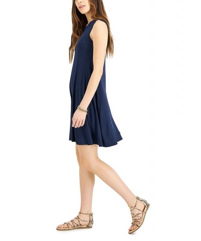 Women's Sleeveless Knit Dress Blue $19.11 Dresses