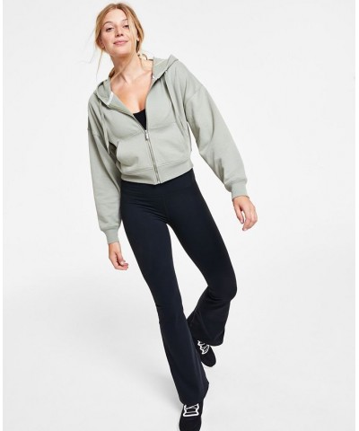 Women's Drop-Shoulder Zippered Hoodie Lime Mint $18.80 Tops