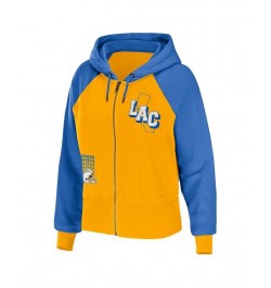 Women's Gold Los Angeles Chargers Colorblock Full-Zip Hoodie Gold $31.20 Sweatshirts