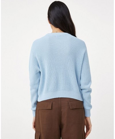 Women's Everyday Rib Crop Pullover Sweater Lakeside Blue $21.60 Tops