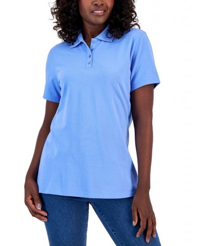 Petite Knit Cotton Polo Granada Sky $9.50 Tops