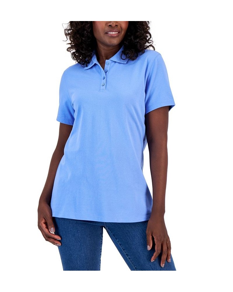 Petite Knit Cotton Polo Granada Sky $9.50 Tops