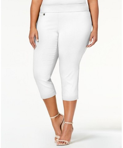 Plus Size Tummy-Control Capri Pants Bright White $17.50 Pants