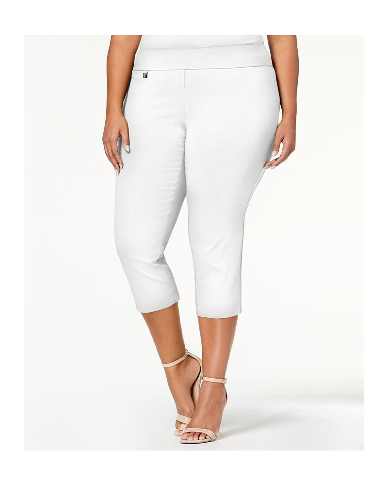 Plus Size Tummy-Control Capri Pants Bright White $17.50 Pants