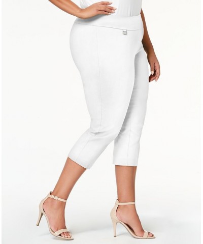 Plus Size Tummy-Control Capri Pants Bright White $17.50 Pants