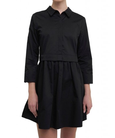 Women's Shirt Mini Dress Black $47.70 Dresses