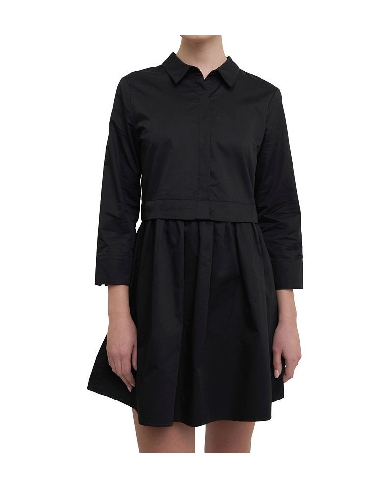 Women's Shirt Mini Dress Black $47.70 Dresses