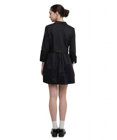 Women's Shirt Mini Dress Black $47.70 Dresses