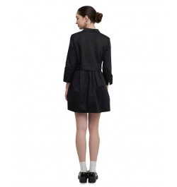 Women's Shirt Mini Dress Black $47.70 Dresses