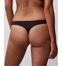 Women's Entice Eyelash Lace Trim Thong 371143 Black/Night $13.69 Panty