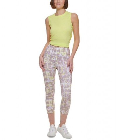 Calvin Klein Women's Sport Printed Super High Waist Leggings Texture Wall Stardust $15.90 Pants