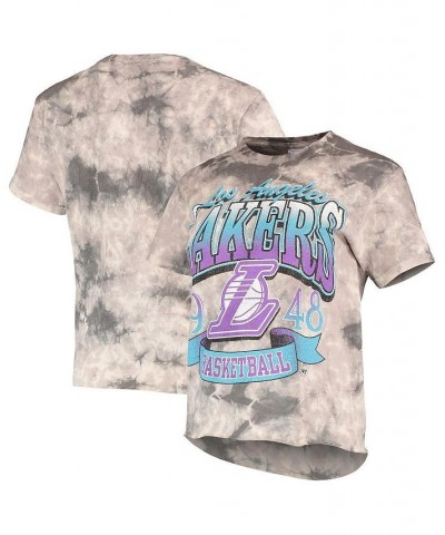 Women's '47 Los Angeles Lakers 2021/22 City Edition Vintage-Look Tie-Dye Tubular Cropped T-shirt White, Black $18.06 Tops