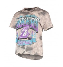 Women's '47 Los Angeles Lakers 2021/22 City Edition Vintage-Look Tie-Dye Tubular Cropped T-shirt White, Black $18.06 Tops