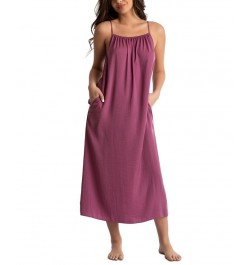 Women's Aurora Hammered-Satin Sleeveless Gown Lilac Haze $17.64 Sleepwear