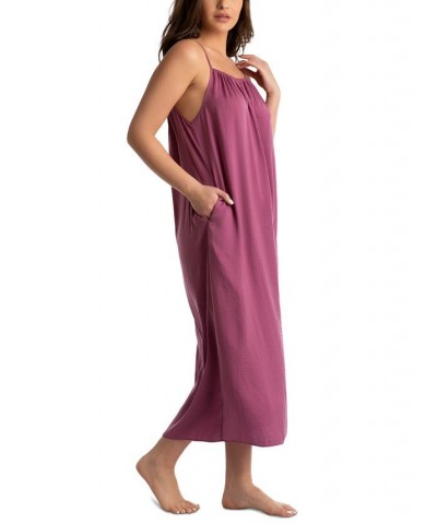 Women's Aurora Hammered-Satin Sleeveless Gown Lilac Haze $17.64 Sleepwear