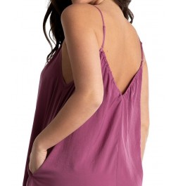 Women's Aurora Hammered-Satin Sleeveless Gown Lilac Haze $17.64 Sleepwear