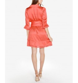 Black Label Petite Collared Button Front Dress Orange $56.35 Dresses