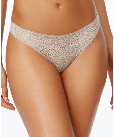 Modern Lace Satin-Trim Thong Underwear DK5013 Tan/Beige $9.57 Underwears