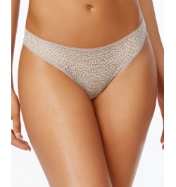 Modern Lace Satin-Trim Thong Underwear DK5013 Tan/Beige $9.57 Underwears