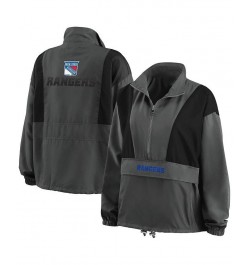 Women's Charcoal New York Rangers Popover Packable Half-Zip Jacket Charcoal $39.90 Jackets