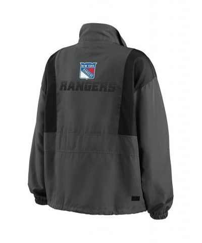 Women's Charcoal New York Rangers Popover Packable Half-Zip Jacket Charcoal $39.90 Jackets