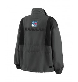 Women's Charcoal New York Rangers Popover Packable Half-Zip Jacket Charcoal $39.90 Jackets