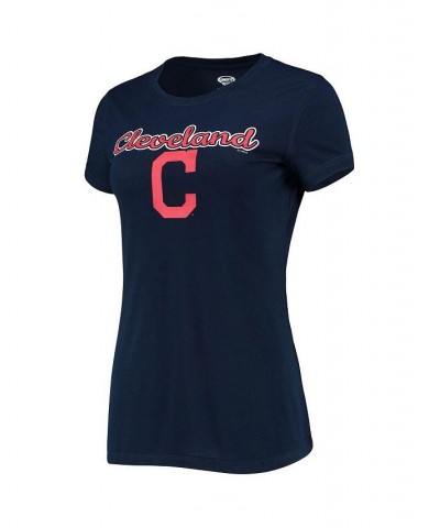 Women's Navy Red Cleveland Indians Lodge T-shirt and Pants Sleep Set Navy, Red $24.20 Pajama