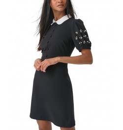 Women's Embellished-Sleeve Sheath Dress Black $60.04 Dresses