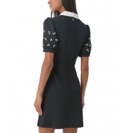 Women's Embellished-Sleeve Sheath Dress Black $60.04 Dresses