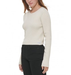 Women's Cropped Rib-Knit Sweater Mascarpone Gold $24.68 Sweaters