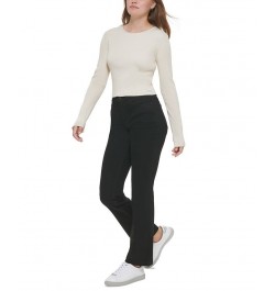 Women's Cropped Rib-Knit Sweater Mascarpone Gold $24.68 Sweaters