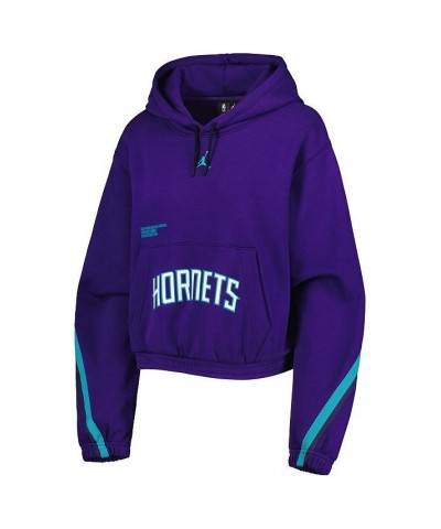 Women's Brand Purple Charlotte Hornets Courtside Statement Edition Pullover Hoodie Purple $41.65 Sweatshirts