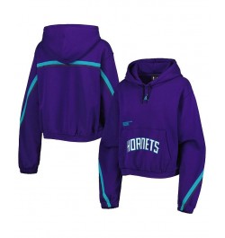 Women's Brand Purple Charlotte Hornets Courtside Statement Edition Pullover Hoodie Purple $41.65 Sweatshirts