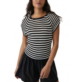 Women's Slinky Ribbed Baby T-Shirt Black $38.72 Sweaters