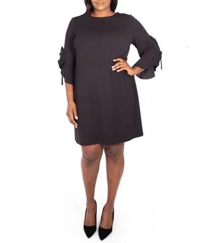 Plus Size Draped Sleeve Dress Black $55.93 Dresses