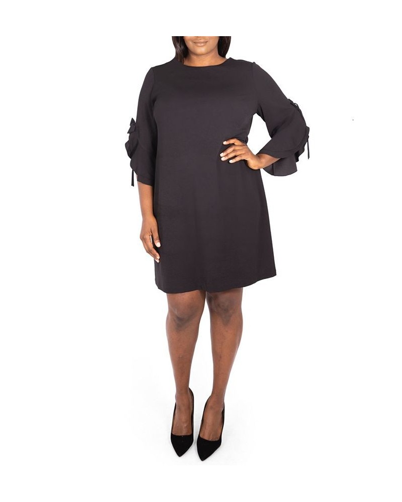 Plus Size Draped Sleeve Dress Black $55.93 Dresses