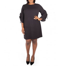 Plus Size Draped Sleeve Dress Black $55.93 Dresses