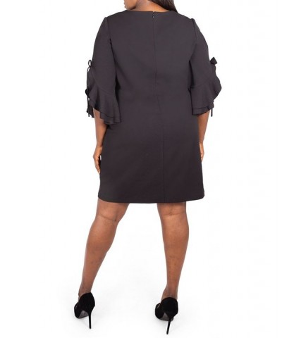 Plus Size Draped Sleeve Dress Black $55.93 Dresses