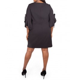 Plus Size Draped Sleeve Dress Black $55.93 Dresses