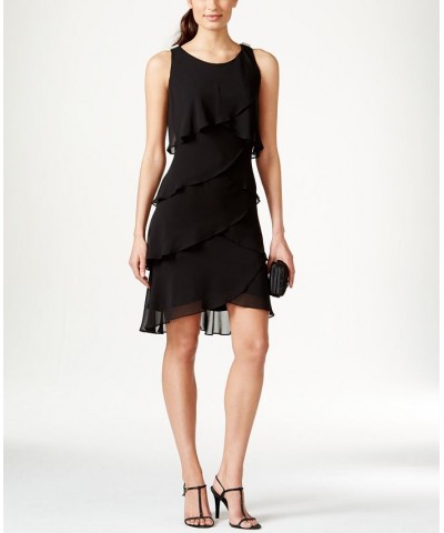 Tiered Chiffon Dress Black $38.15 Dresses